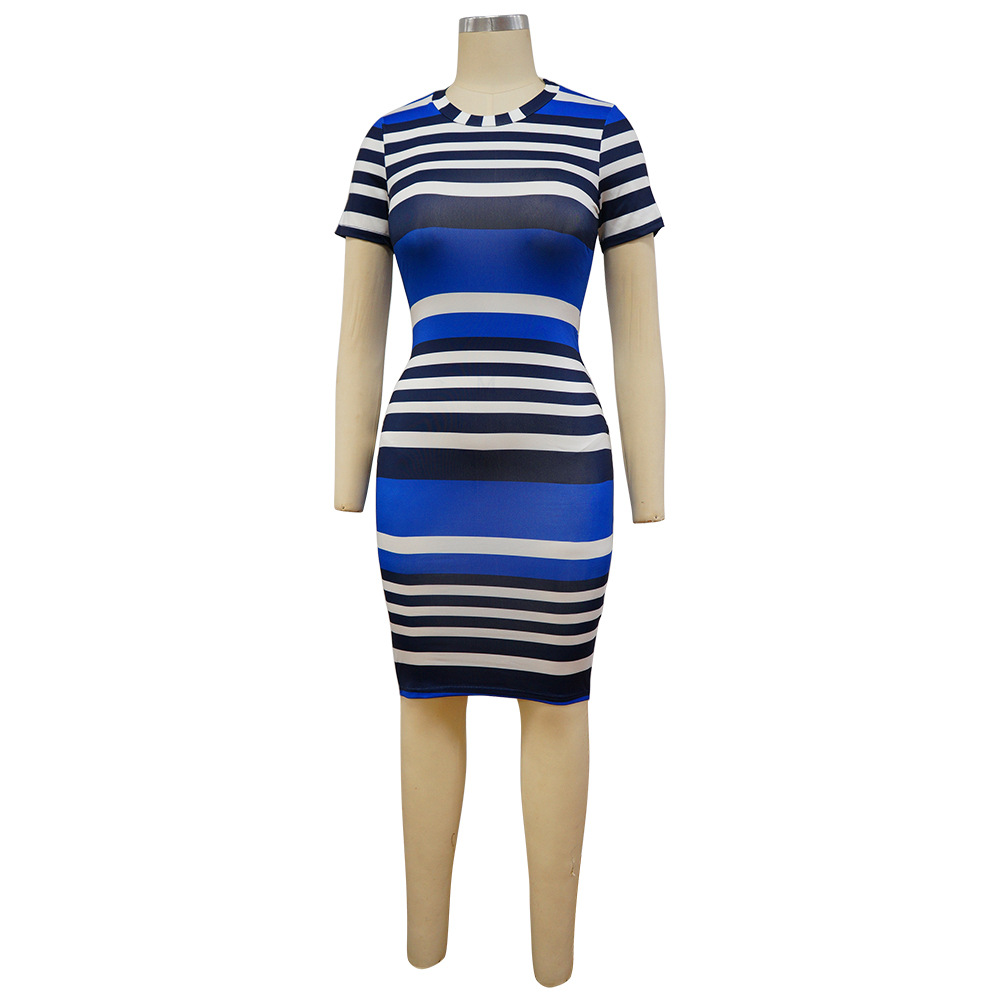 Sexy stripe printing summer dress for women