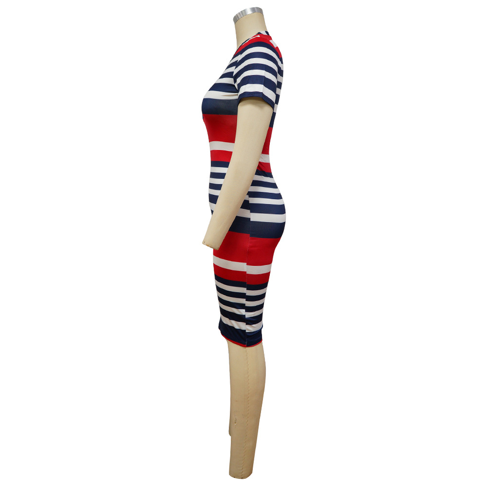 Sexy stripe printing summer dress for women