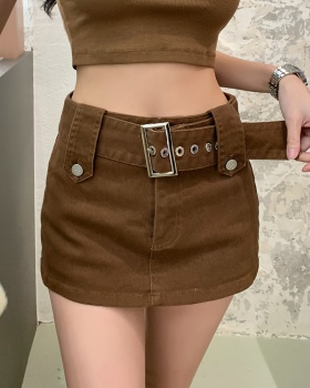 Denim spicegirl lined short skirt summer sexy brown shorts