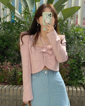 Thin bow business suit short tops