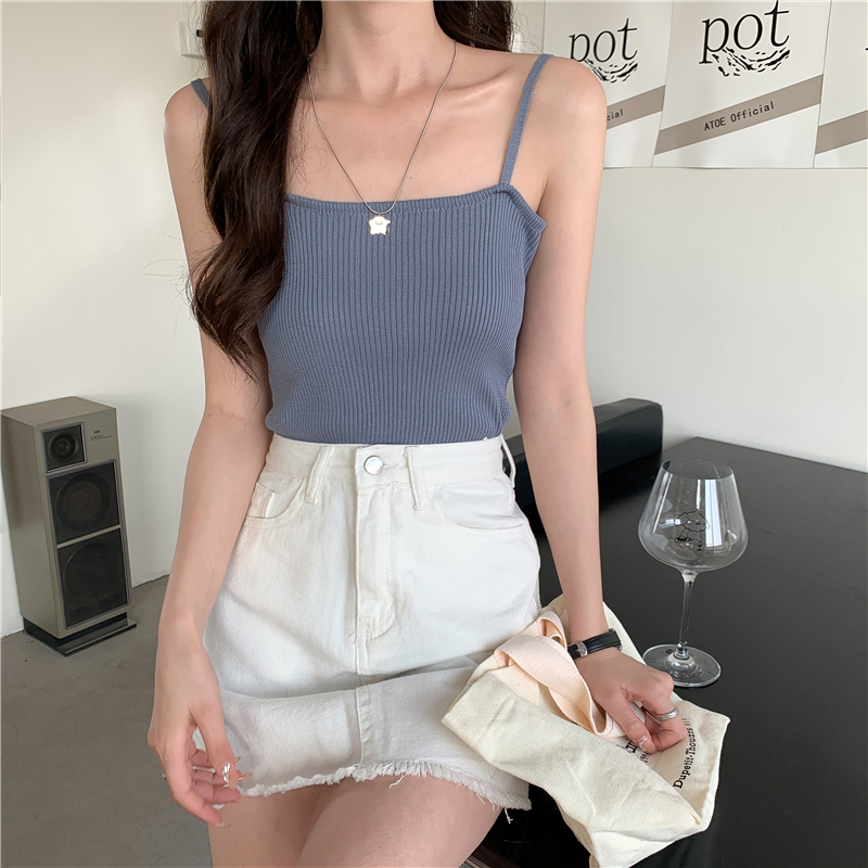 Sleeveless conventional pure short small sling