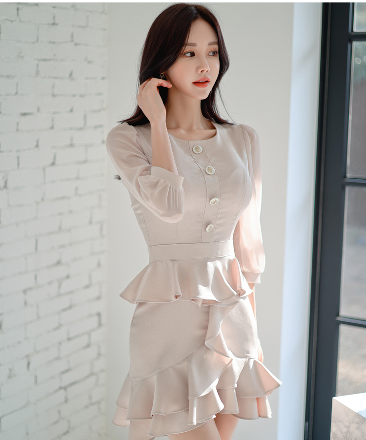 Fashion slim lace Korean style profession temperament dress