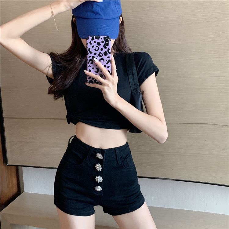 Package hip all-match shorts high waist jeans