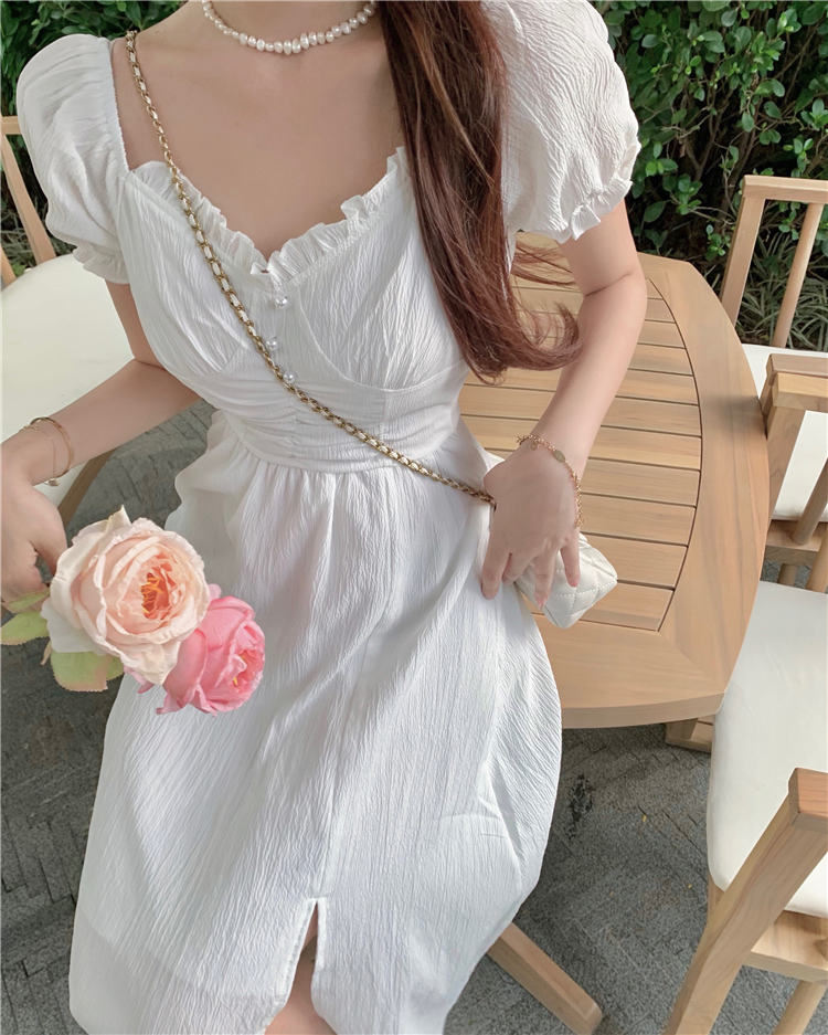 Halter dress pinched waist long dress for women