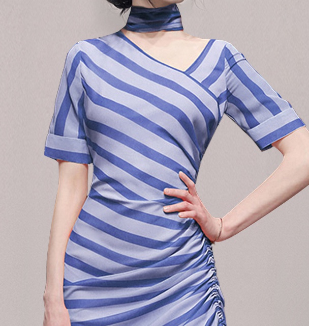 Short sleeve temperament summer slim dress for women