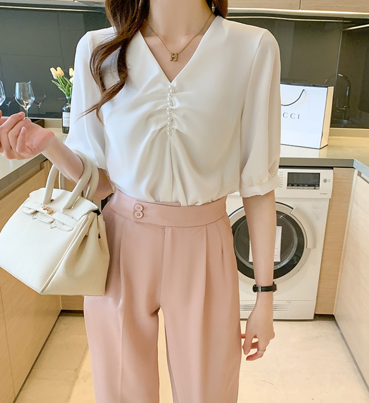 Korean style shirt all-match chiffon shirt for women