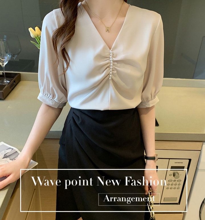 Korean style shirt all-match chiffon shirt for women