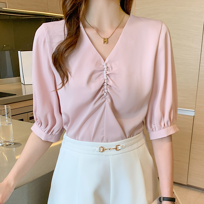 Korean style shirt all-match chiffon shirt for women