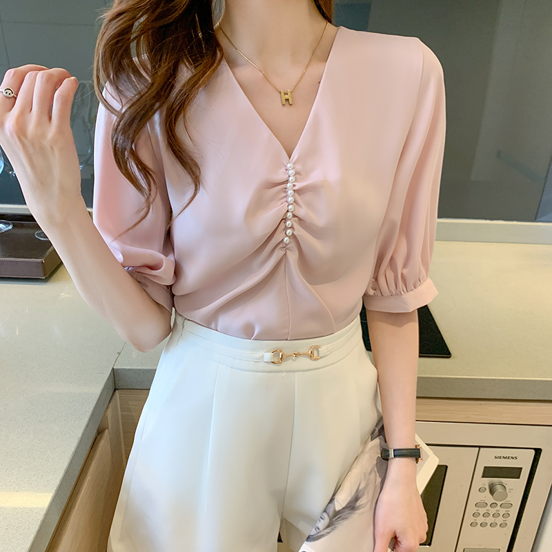 Korean style shirt all-match chiffon shirt for women