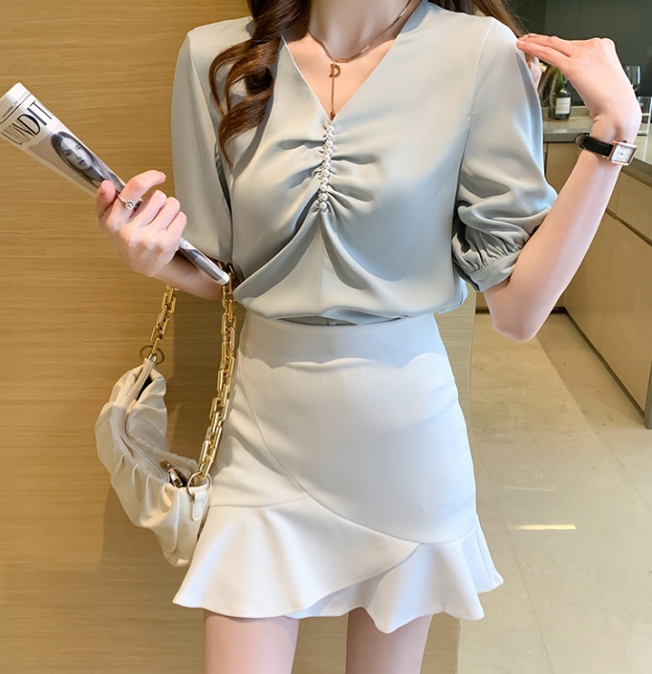Korean style shirt all-match chiffon shirt for women