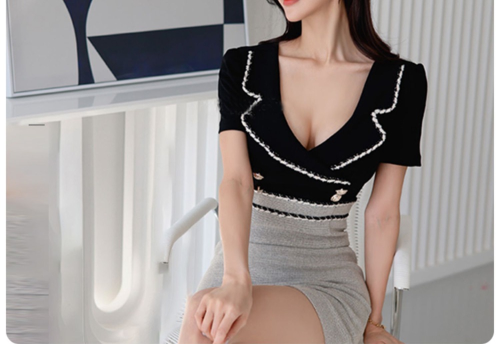 Package hip Korean style short sleeve spring dress