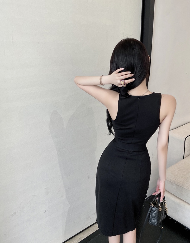 Split sleeveless dress temperament sleeveless dress