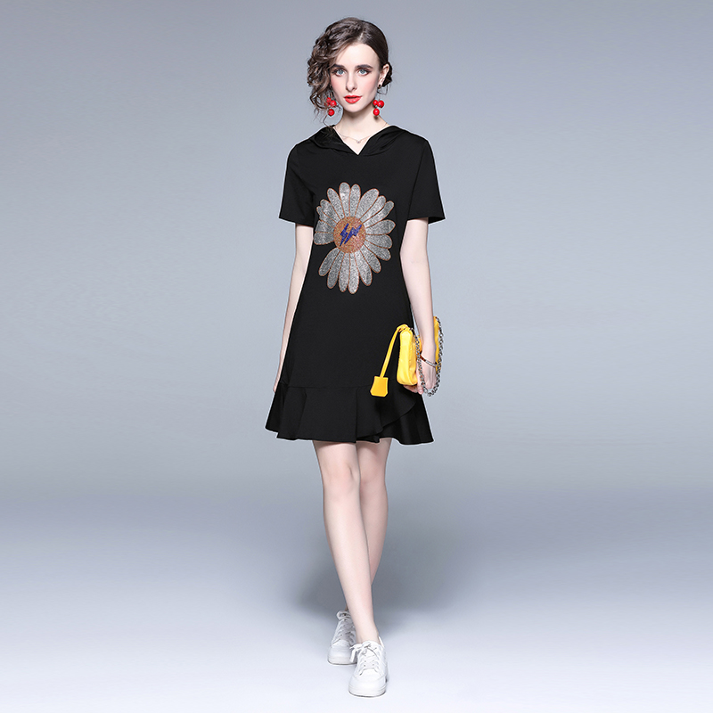 Playful fashion dress Casual rhinestone T-shirt