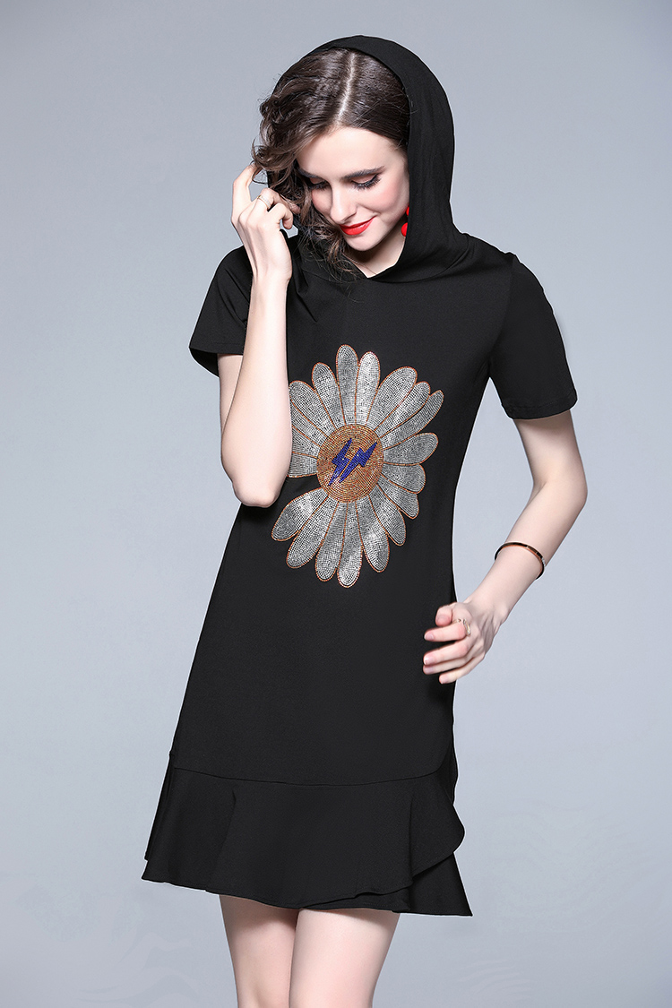 Playful fashion dress Casual rhinestone T-shirt