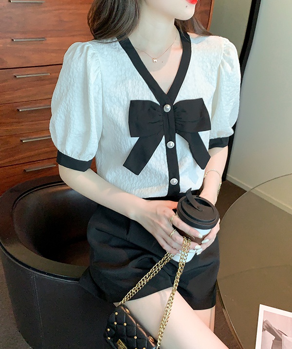 Summer splice shirt Korean style tops for women