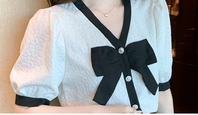 Summer splice shirt Korean style tops for women