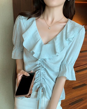 Korean style slim shirt summer tops for women