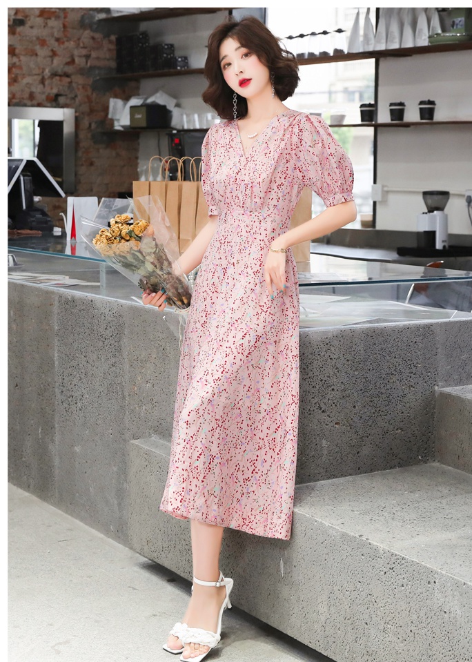 Floral retro dress summer long dress for women