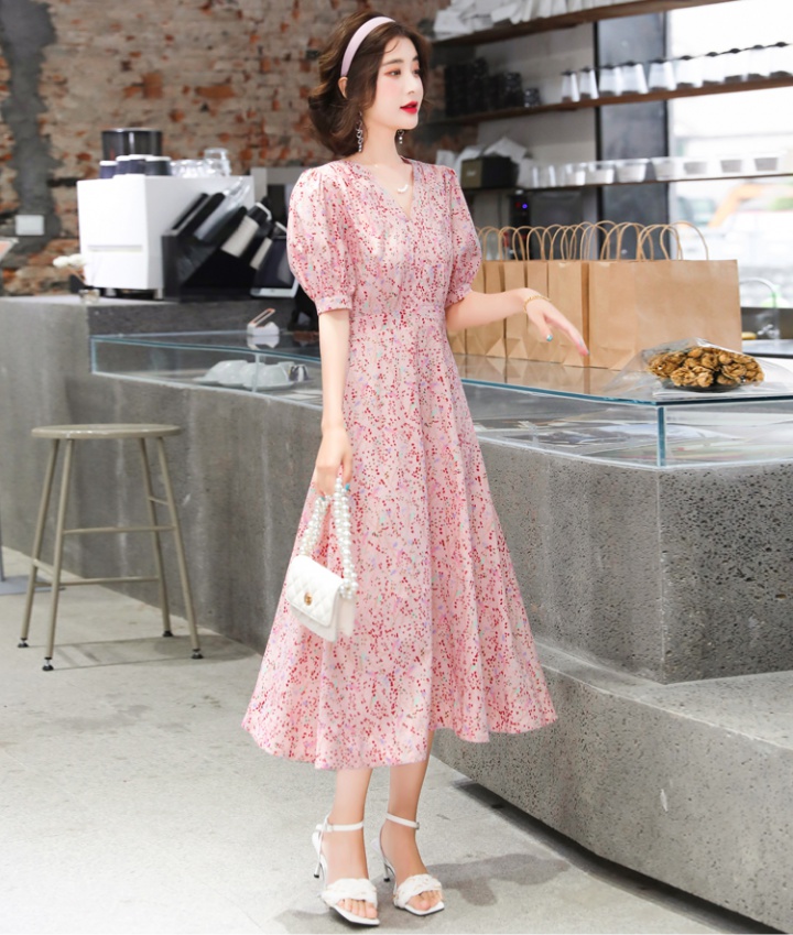 Floral retro dress summer long dress for women