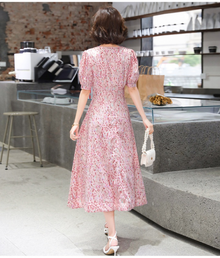 Floral retro dress summer long dress for women