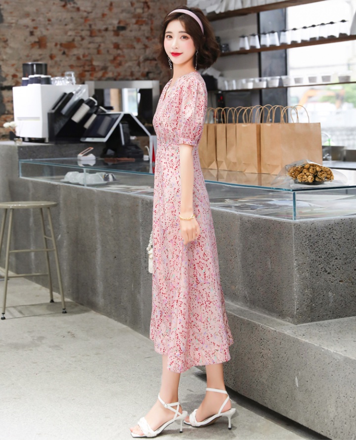 Floral retro dress summer long dress for women