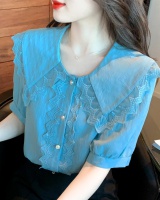 Lace chiffon short sleeve tops temperament summer shirt