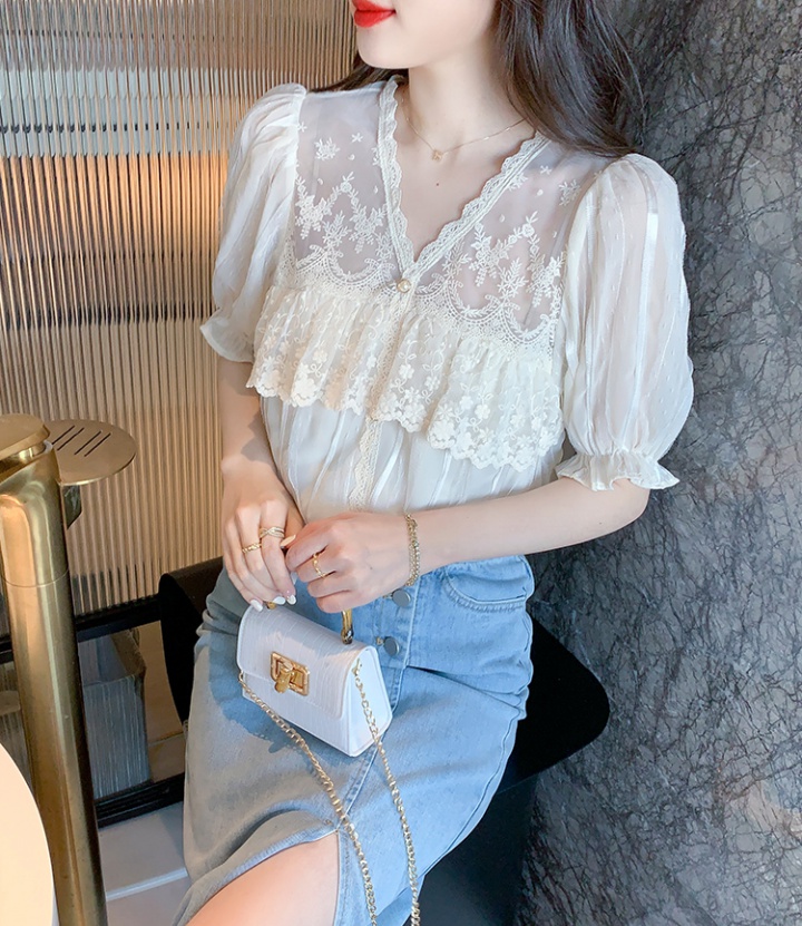 Temperament chiffon shirt gauze tops for women