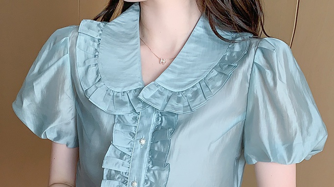 Sweet Western style shirt doll collar chiffon shirt