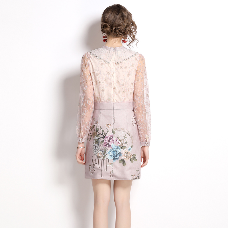 Autumn beading fashion and elegant lace elegant ladies dress