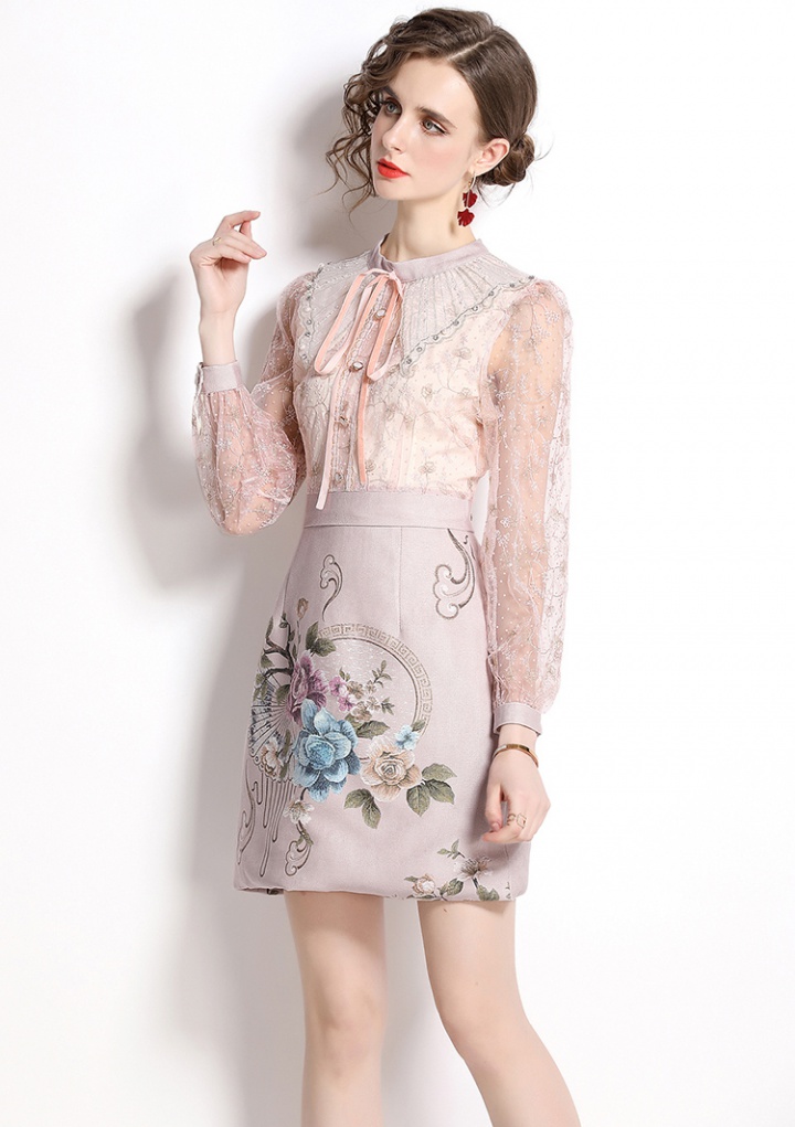 Autumn beading fashion and elegant lace elegant ladies dress