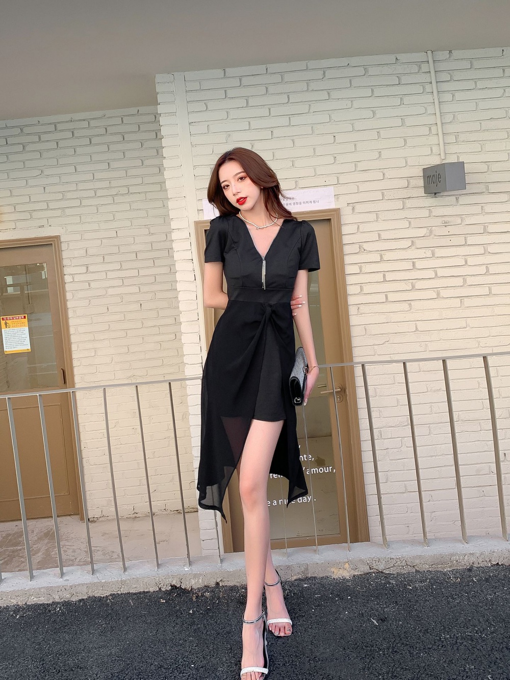 Long irregular dress elegant formal dress