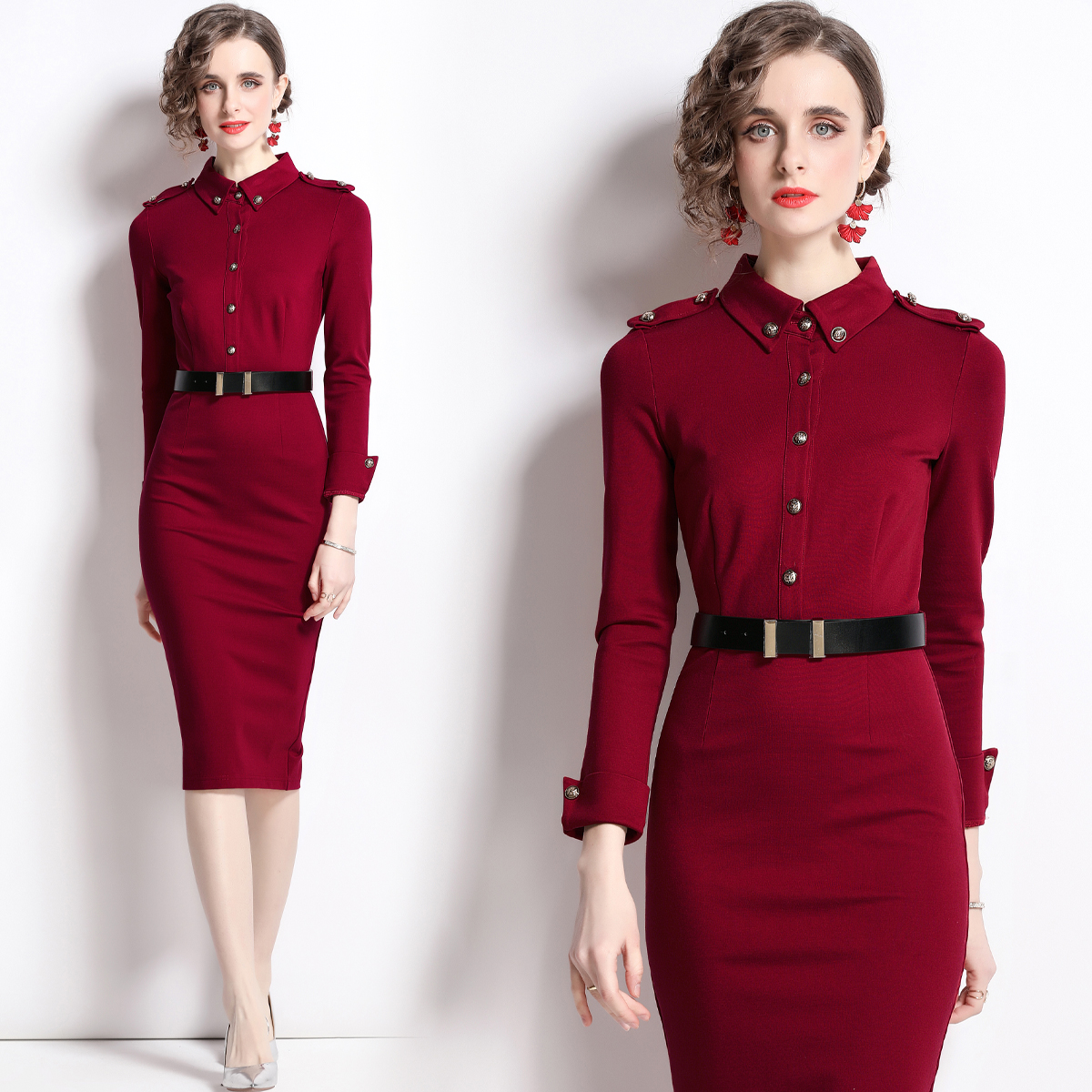 Rome cotton temperament slim dress for women