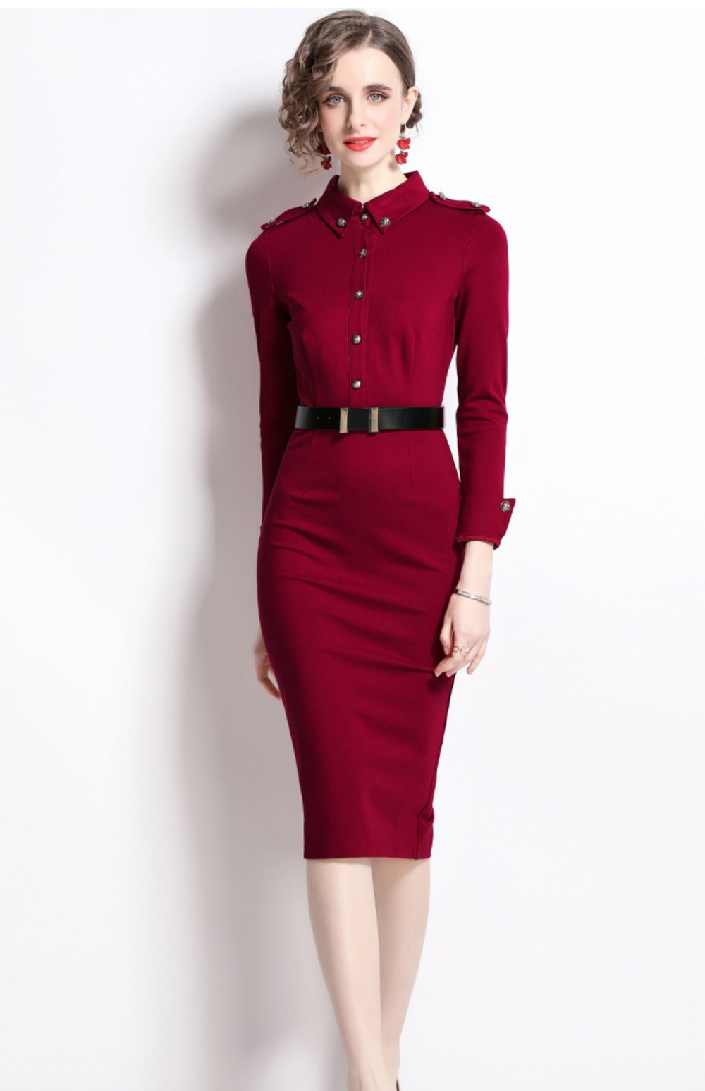 Rome cotton temperament slim dress for women