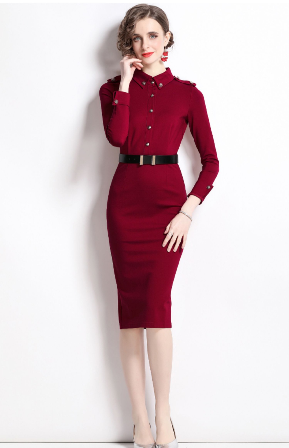 Rome cotton temperament slim dress for women