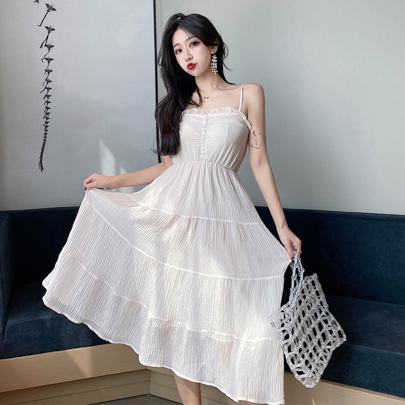 Wood ear France style slim Korean style dress for women