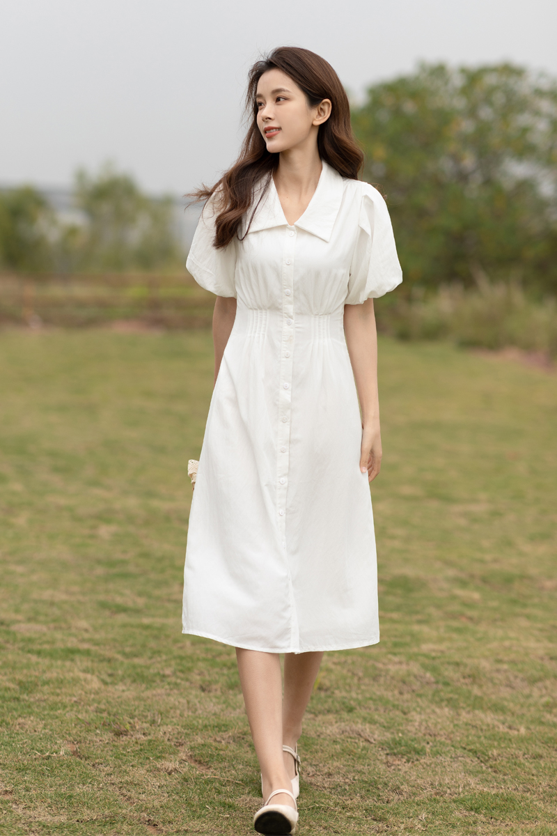 Crimp slim long dress temperament dress for women