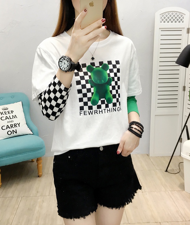Long sleeve bottoming shirt round neck tops for women