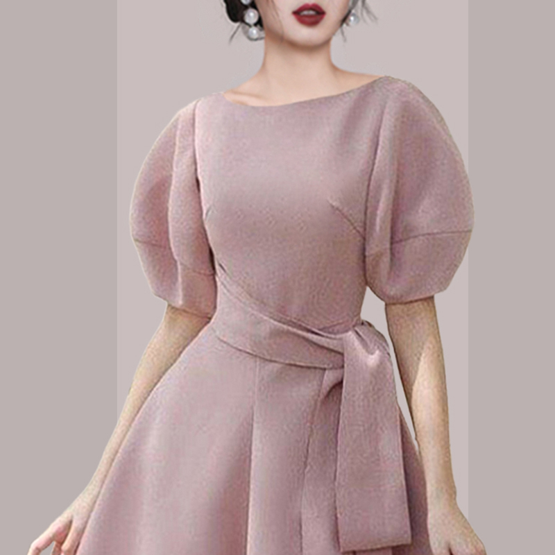 Ladies sweet puff sleeve temperament France style dress for women