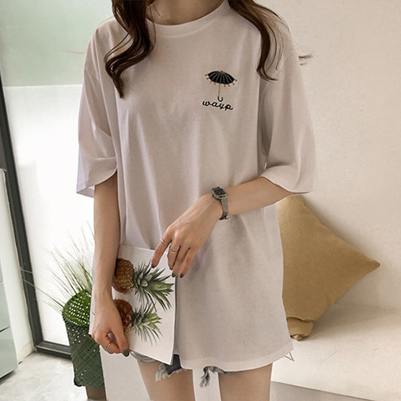 Pure cotton lazy T-shirt short sleeve Western style tops