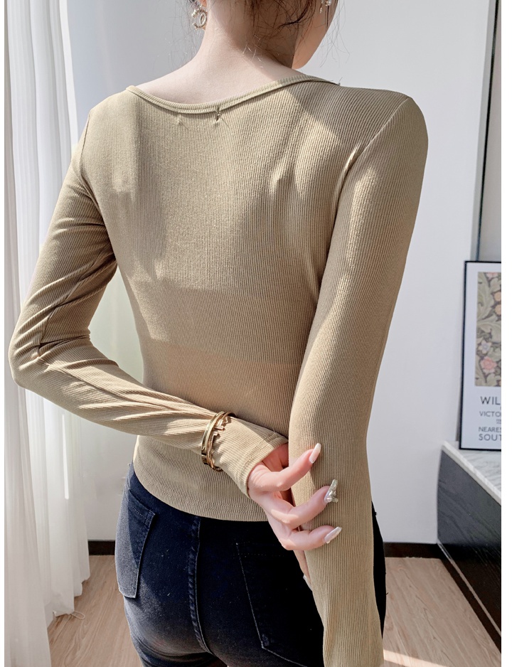 Long sleeve T-shirt slim bottoming shirt for women