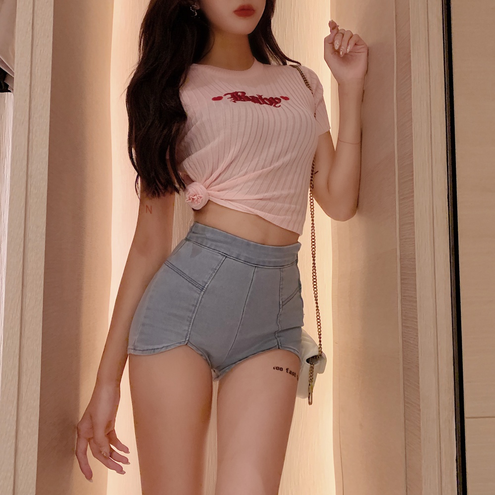 High waist fashion short jeans spicegirl shorts