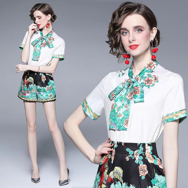 Light summer shirt fashion shorts 2pcs set