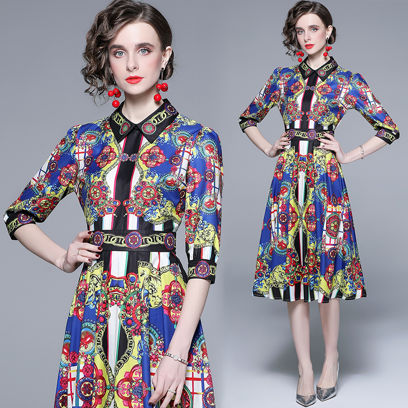 Big skirt retro temperament spring and summer dress