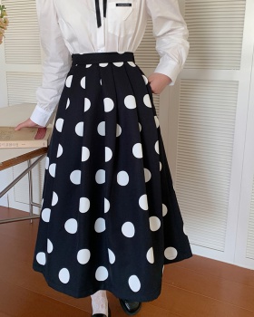 Polka dot France style long skirt spring and summer skirt
