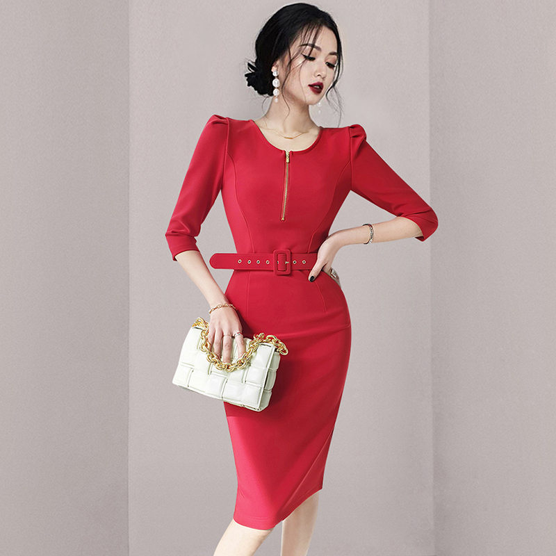 Profession long Korean style summer dress for women