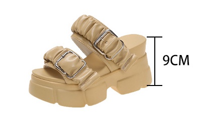 Slipsole trifle belt buckle fold fashion slippers