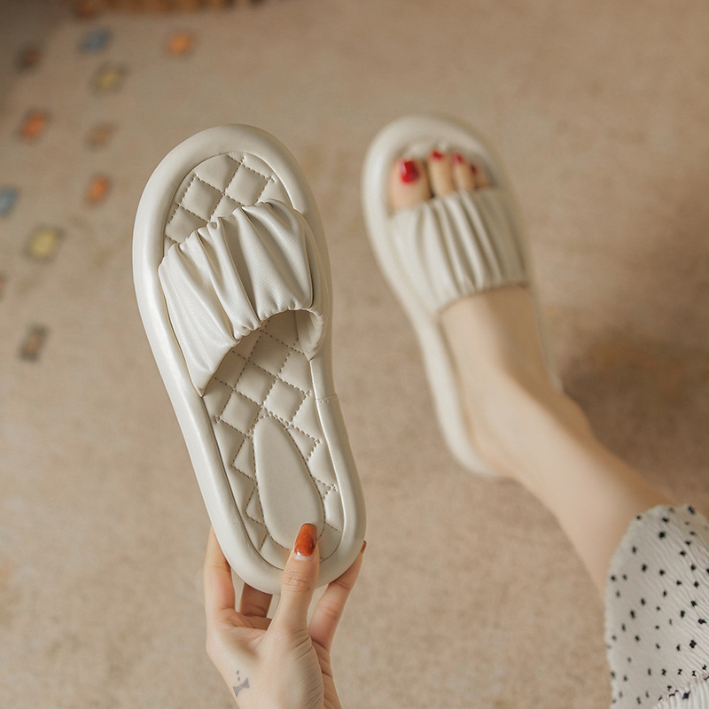 Fold soft shoes wears outside slippers for women
