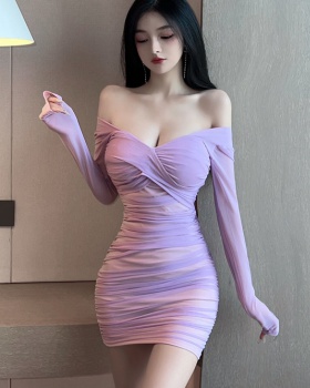 Fold slim sexy dress