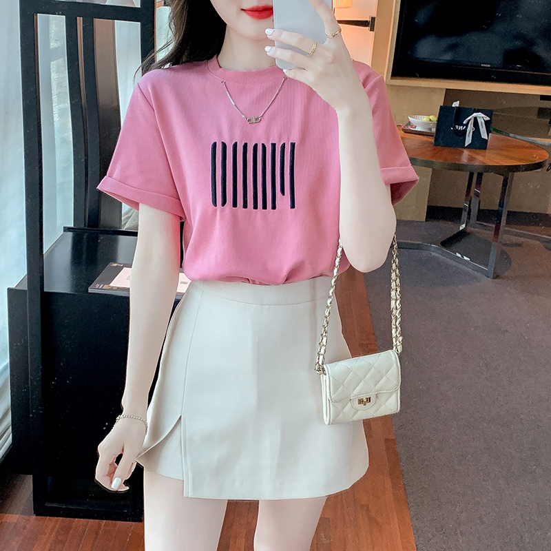 Pure cotton tops white T-shirt for women