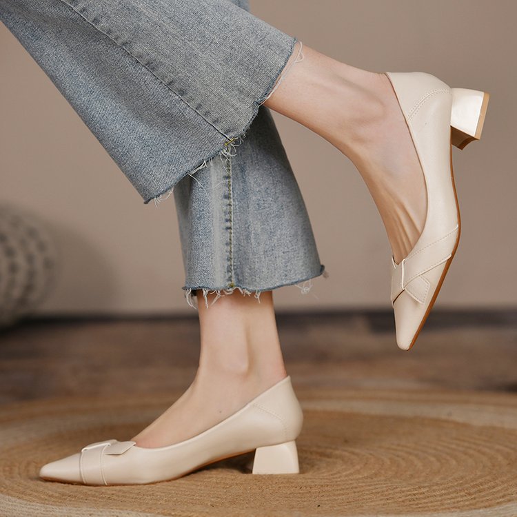 Pointed shoes thick high-heeled shoes for women